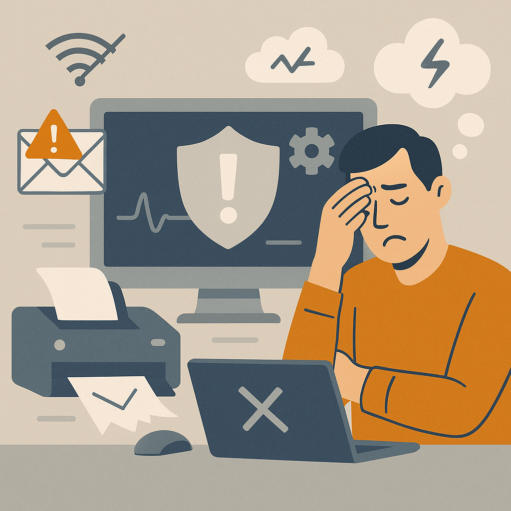 Business IT problems affecting staff productivity and daily operations